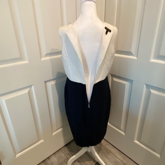 Escada Colorblock Pattern Midi Length Dress, Blue/White 16571 - Picture 8 of 13